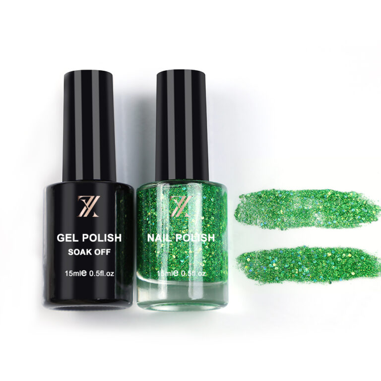 Bottled long-lasting natural non-toxic quick-drying green gel nail polish